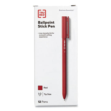 TRU RED™ Ballpoint Pen, Stick, Medium 1 Mm, Red Ink, Red Barrel, Dozen freeshipping - TVN Wholesale